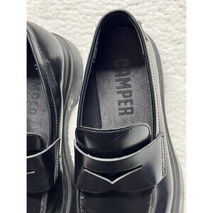 Camper Shoes Womens US10 EU40 Walden Black Leather Loafer Chunky Sole Academia
